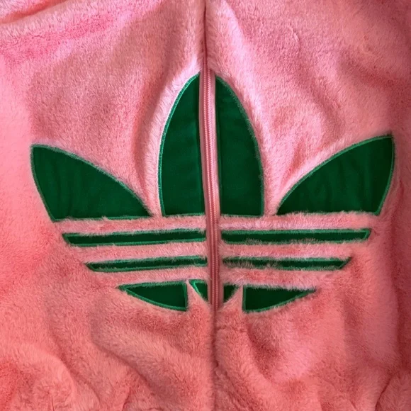 NWOT Adidas Heritage trefoil pink and green vest with deep purple lining - Picture 2 of 7